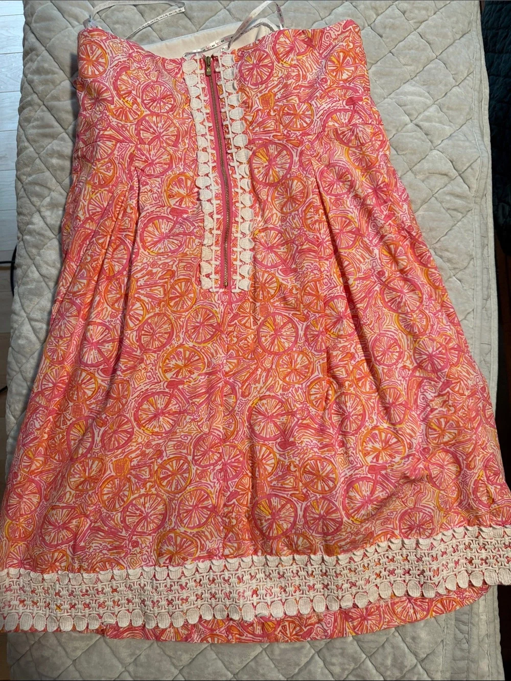 Lilly Pulitzer Pink & Orange Strapless Printed Dress - Picture 2 of 5